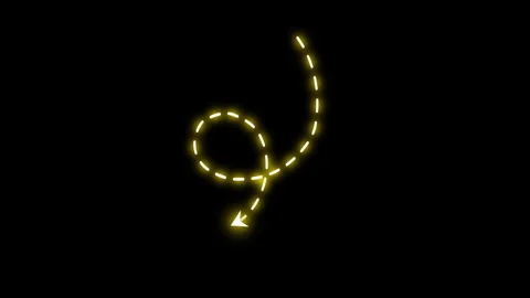 Neon arrow animated displaying looped yellow neon light Vídeo Stock 341962887