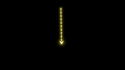Neon arrow animated icon displaying glowing yellow directional pointer outline Vídeo Stock 341962808