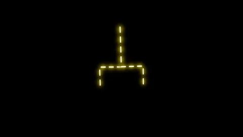 Neon arrow animated presenting yellow dashed split indicator Vídeo Stock 341962914