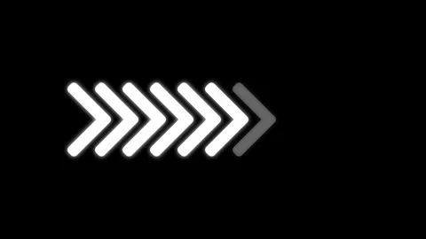 Neon arrow animation, a bright and glowing design indicating direction and .. Stock Footage 333032388