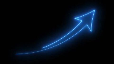 Neon arrow Up Animation showing the direction on a Black background Stock Footage 320252048