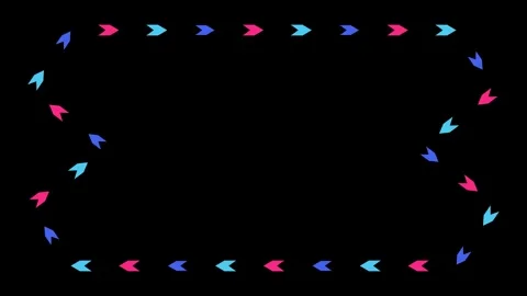 Neon Arrow Border Animation Glowing Dynamic Pointer Frames Motion Graphics .. Stock Footage 348206441