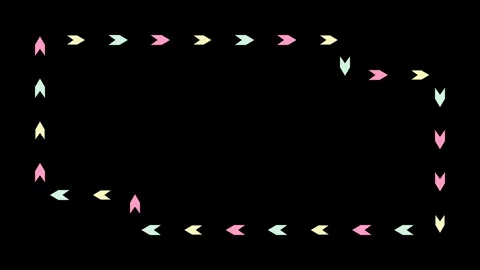 Neon Arrow Border Animation Loop with Colorful Glowing Markers Moving Aroun.. 스톡 동영상 348205470