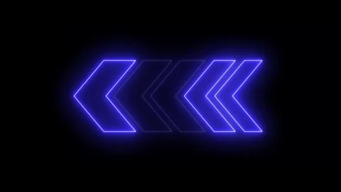 Neon Arrow Chevron Animation Glow Direction Indicator Futuristic Motion Vídeos de archivo 332627328