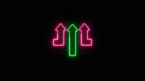 Neon Arrow Cursor Animation  Tech UI Motion  4K AE Stock Footage 312343834