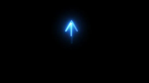 Neon up arrow direction icon animated video Stock Footage 292412041