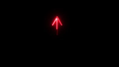 Neon up arrow direction icon animated video Stock Footage 292412045