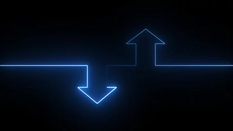 Neon arrow doing direction information animation on black background.. Stock Footage 337759736