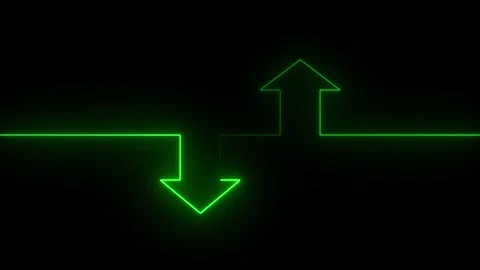Neon arrow doing direction information animation on black background.. Stock Footage 337759748