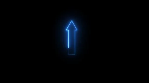 Neon Up Arrow Icon Animated Video Stock Footage 290915352