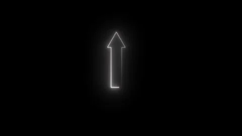 Neon Up Arrow Icon Animated Video Stock Footage 290915357