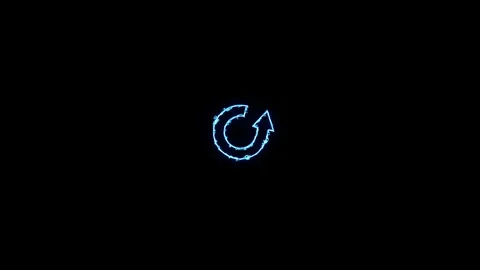 Neon arrow icon rotation animation, Stock Footage 306558013