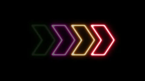 Neon arrow Loop Animation direction concept. colorful arrow icon concept. 動画素材 290014926