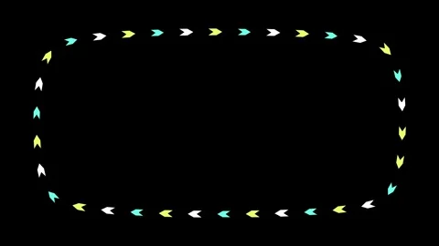 Neon Arrow Motion Frame Border Graphic Element on Black Background for Mode.. Stock Footage 348204610
