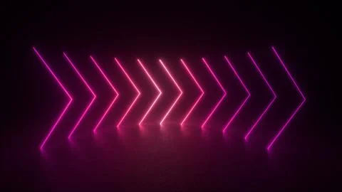 Neon Arrow Shapes Stock Illustration