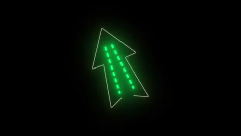 Neon Arrow Sign Direction Light Symbol Video Animation Background Stock Footage 336427375