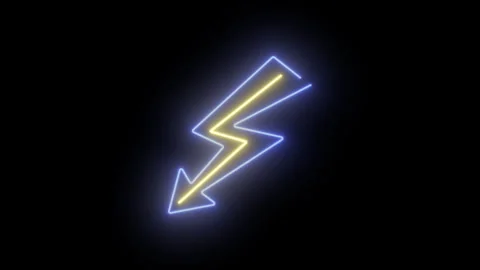 Neon Arrow Sign Direction Light Bolt Symbol Video Animation Background Stock Footage 336427536