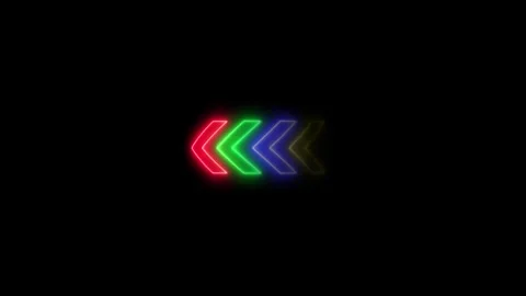 Neon arrow sign glowing motion graphics Stock Footage 328385447