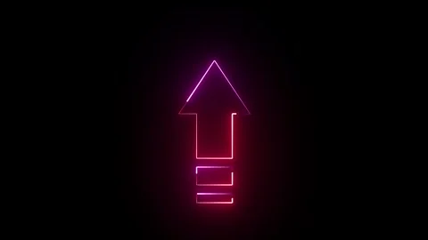 Neon Arrow Upward Motion Glowing Pink Purple Abstract Background Directiona.. Stock Footage 337958816