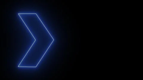 Neon arrows glowing and progressing on dark background for futuristic interface Stock Footage 340326226
