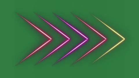Neon arrows on a green background and Видео 337030222