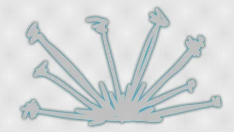 Neon arrows hit a single target. Stock Footage 174900615