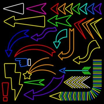 Neon arrows Stock Illustration