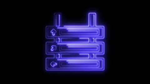 Neon arrows interface ui glowing technology directions navigation design on Stock Footage 322968699
