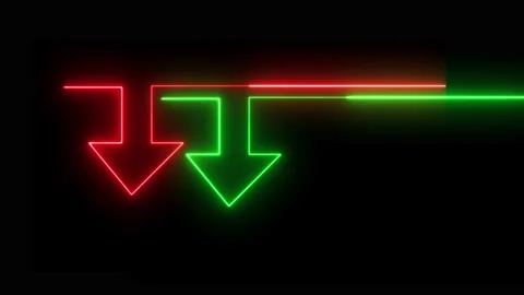 Neon arrows pointing down motion 動画素材 330558930