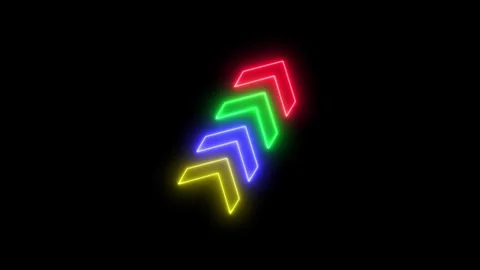 Neon arrows pointing upwards in sequence Stock Footage 328385409