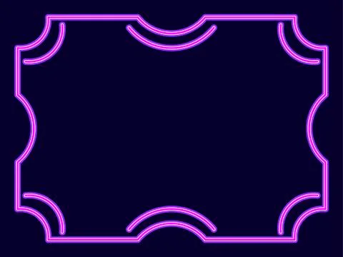 Neon art deco frame. The effect of a neon lamp. Vintage linear border. Design Illustrazione stock