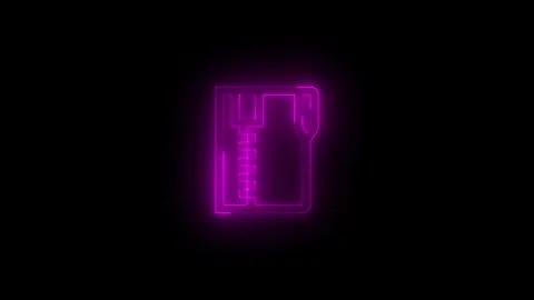 Neon article icon glowing black background animation Vidéo 289439619