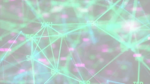 Neon articulations.Abstract digital data plexus nodes and connection paths Stock Footage 99566977