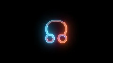 Neon ascending node icon lowing animated black background 스톡 동영상 276092945
