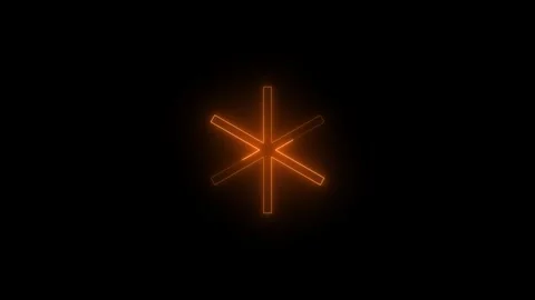 Neon asterisk icon glowing black background animation Stock Footage 285515913