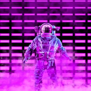 The neon astronaut Stock-Illustration