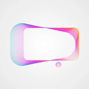 Neon Asymmetric rectangular frame of lines. Stylized guilloche. Stock Illustration