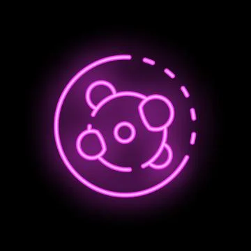 Neon atom model orbiting electrons science illustration Stock Illustration