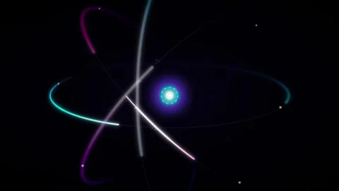Neon atom model rotating in deep space, science and technology abstract bac.. Stock Footage 337565342