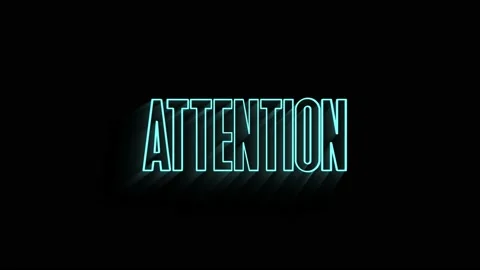 Neon attention animation warning design motion 4k Stock Footage 153823082