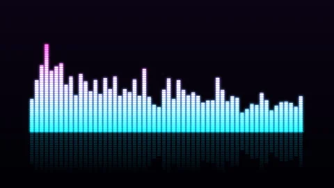 Neon audio equalizer bars pulsing on dark background, 4K loop 库存影片 346977950