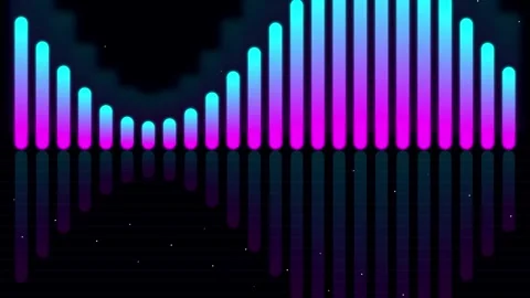 Neon Audio Equalizer Motion Graphics Loop Stock Footage 345344053