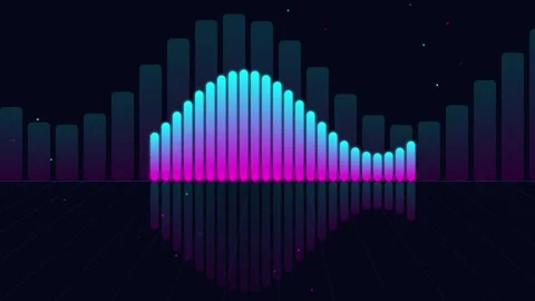 Neon Audio Equalizer Motion Graphics Loop Stock Footage 345344232