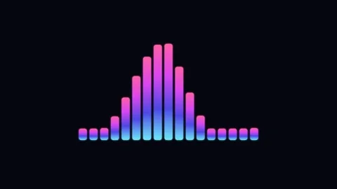 Neon Audio Equalizer Sound Wave Animation On Dark Background Colorful Music.. Vídeos de archivo 347800669