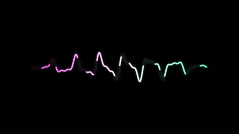 Neon Audio Equalizer Waveform Animation Stock Footage 336700035