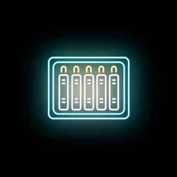 Neon audio mixer console equalizer control icon イラスト素材
