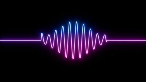 Neon Audio Seamless Waveform On Black Background Stock Footage 263333684