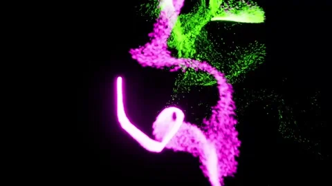 Neon Audio Spectrum Visualizer Abstract Background Pink and Green Particles Stock Footage 331946946