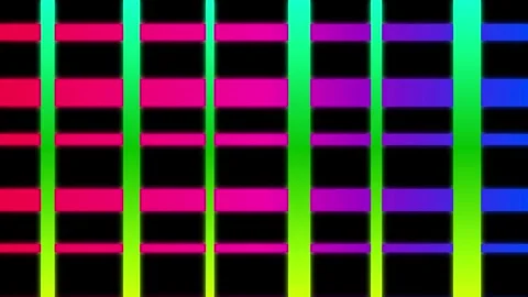 Neon Audio Visualizer Sound Wave Equalizer Loop Stock Footage 335032256
