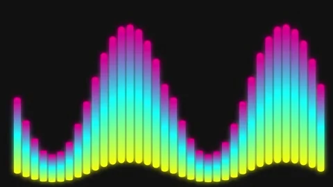Neon Audio Visualizer Sound Wave Equalizer Loop Stock Footage 335032560